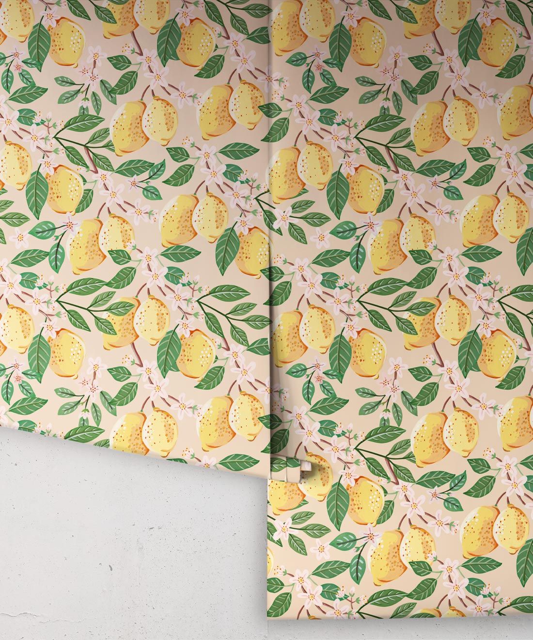 Lemons Wallpaper • Pink • Rolls