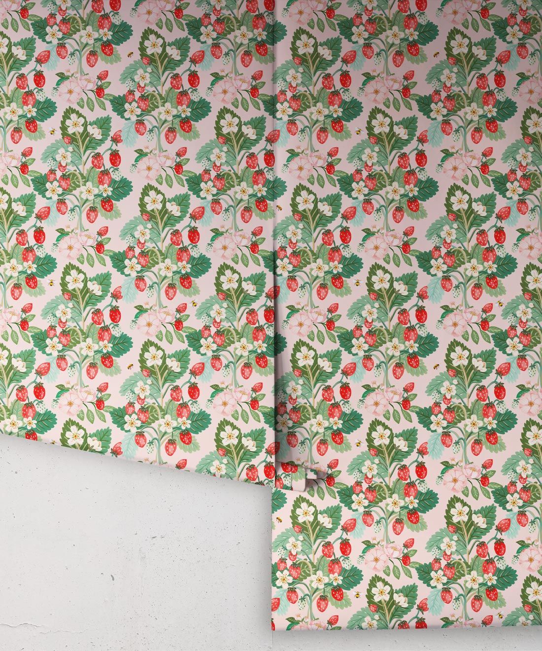 Strawberries Wallpaper • Blush • Rolls