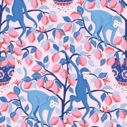 Monkeys Wallpaper • Pink • Swatch