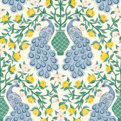 Peacock Wallpaper • Lemon • Swatch