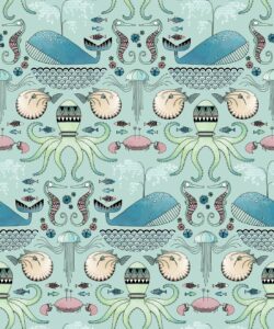 Under The Sea Wallpaper • Blue • Swatch