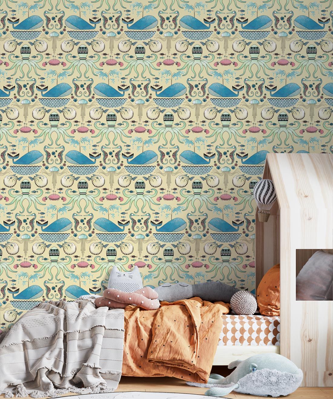 Under The Sea, Brightly Patterned Designer Wallpaper • Milton & King