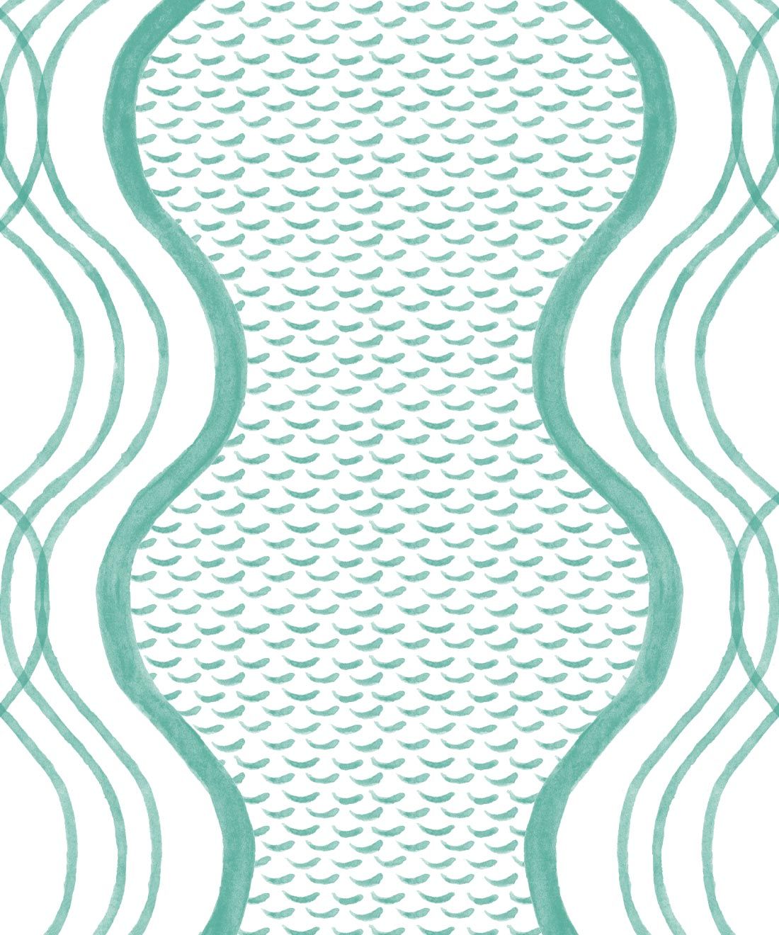 Wavy Lines Wallpaper • Green • Swatch