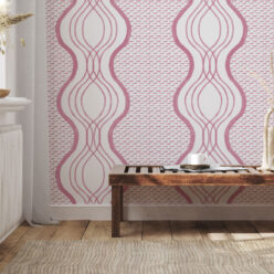 Wavy Lines Wallpaper • Rose • Insitu