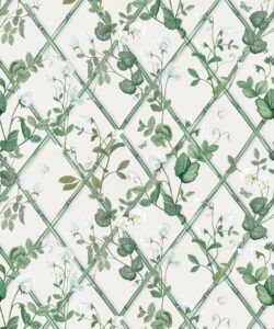 Petite Climbing Sweet Pea Wallpaper • Irish Linen • Swatch