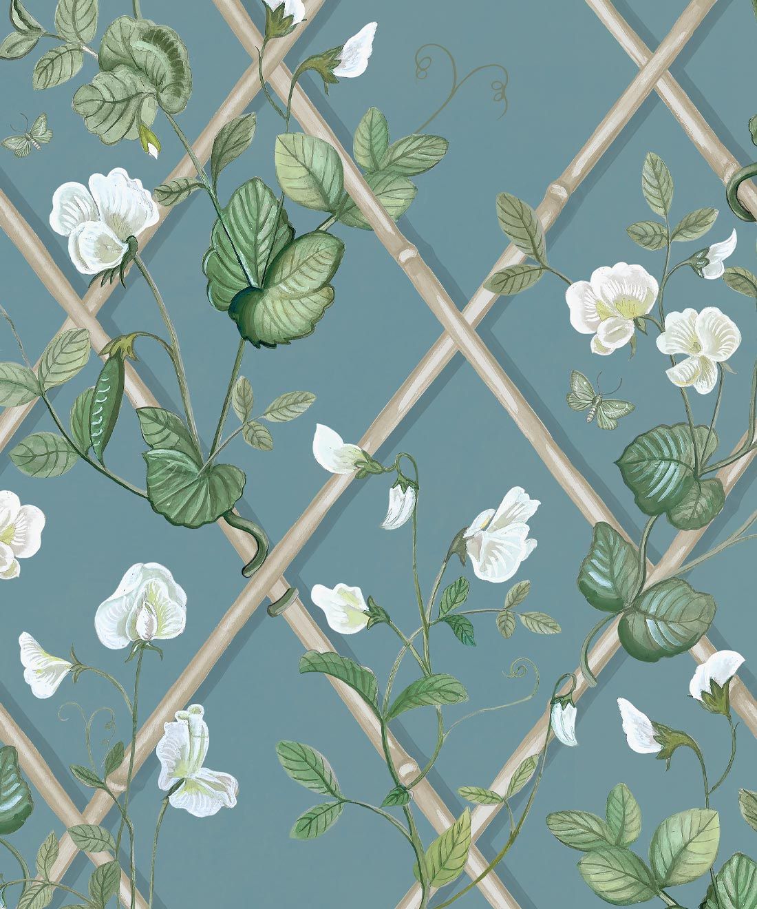Grande Climbing Sweet Pea Wallpaper • Provence & Cane • Swatch