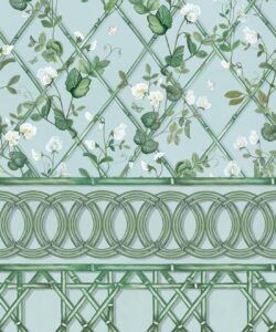 Climbing Sweet Pea Frieze Mural • Light Provence • Swatch