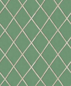 Colony Wallpaper • Dark Green & Cane • Swatch