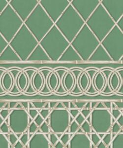 Colony Frieze Mural • Dark Green & Cane • Swatch