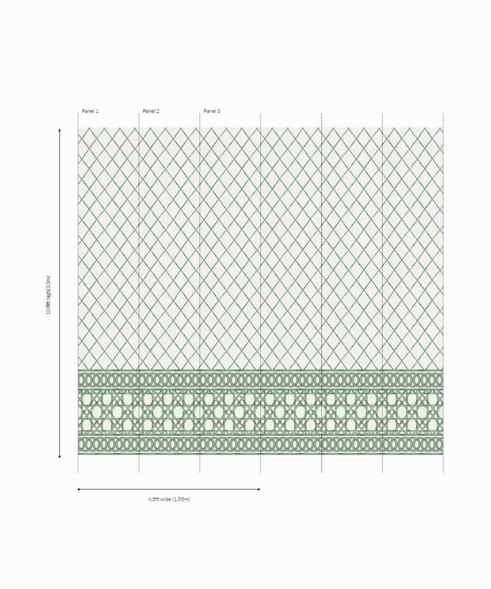 Colony Frieze Mural • Plain Trellis Design • Milton & King USA