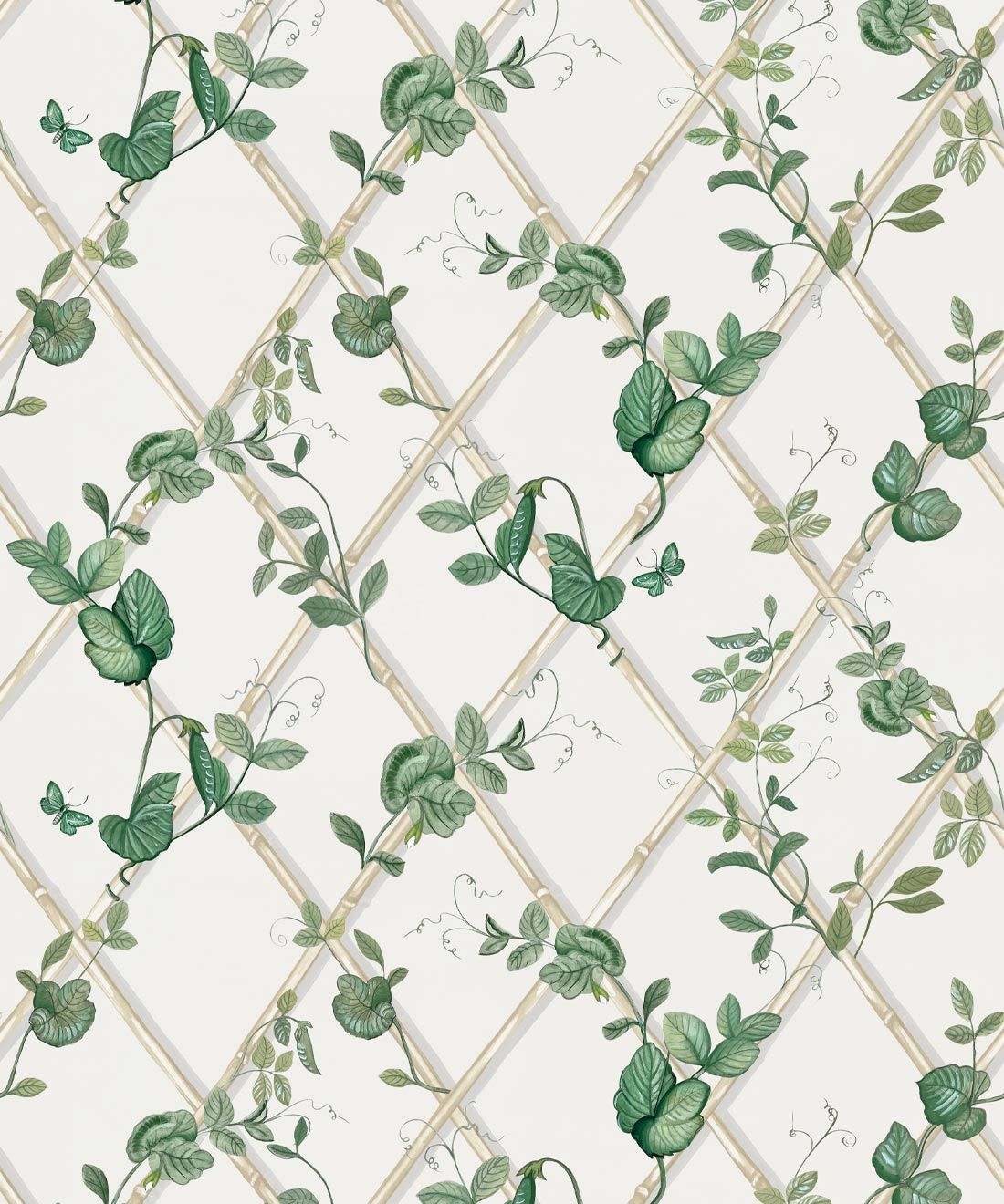 Petite Ivy Wallpaper • Irish Linen & Cane • Swatch