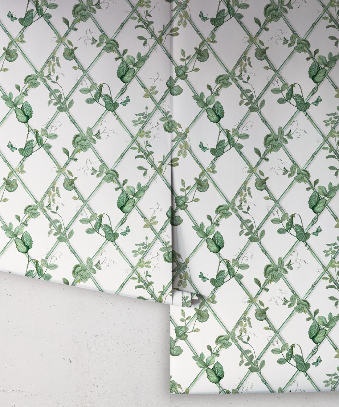 Petite Ivy Wallpaper • Irish Linen & Green • Rolls