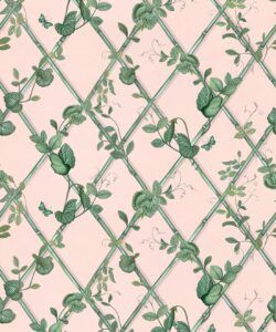 Petite Ivy Wallpaper • Pink & Green • Swatch