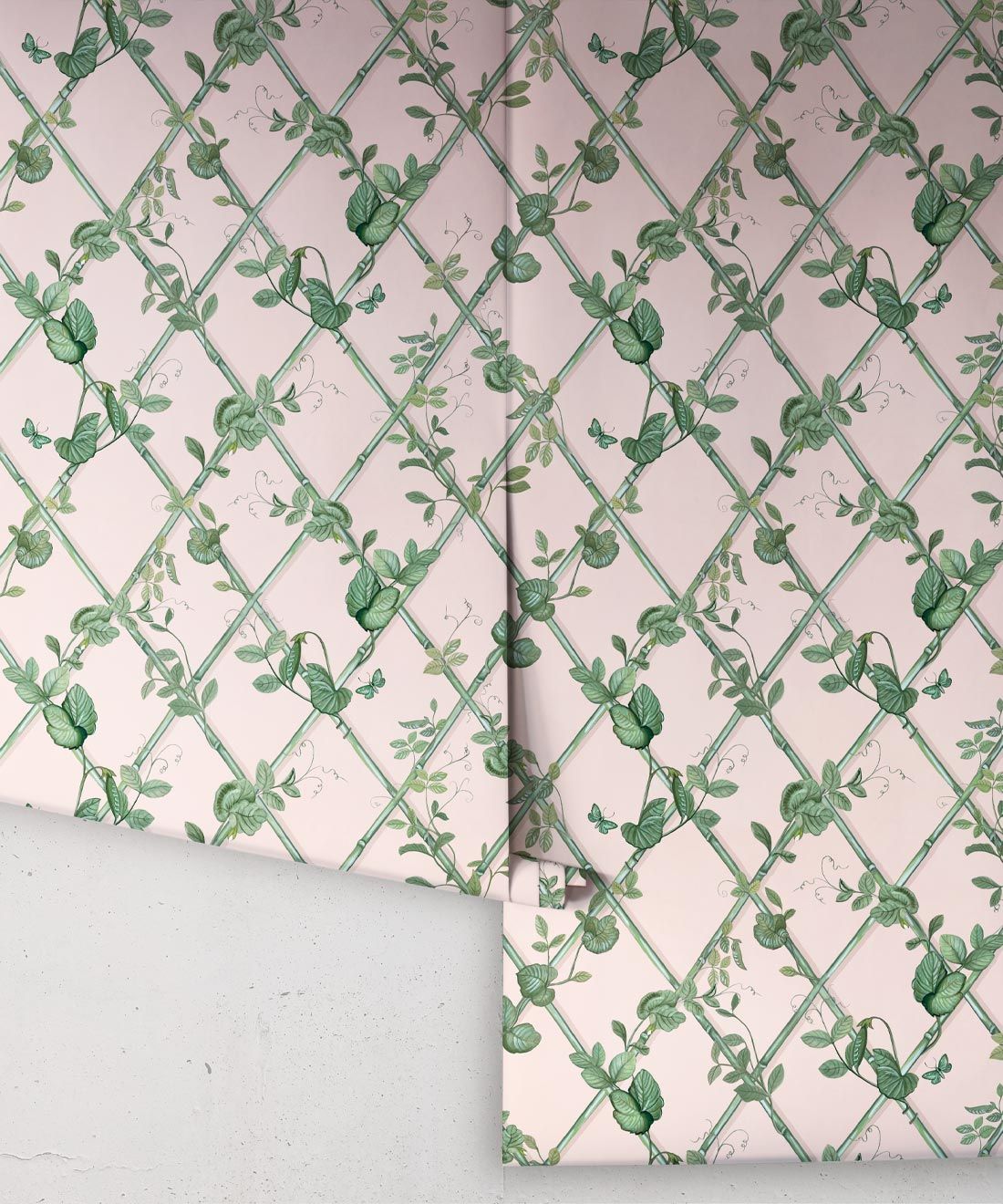 Petite Ivy Wallpaper • Pink & Green • Rolls