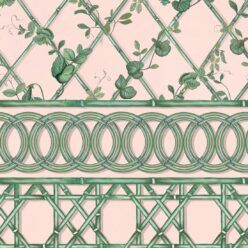 Ivy Frieze Mural • Pink & Green • Swatch