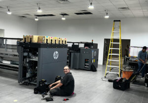 Dale the HP man working on the Dallas Printer