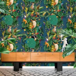 Festa Wallpaper • Denim • Insitu