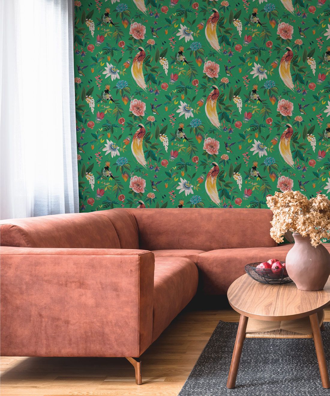 Gardenia Wallpaper • Green • Insitu