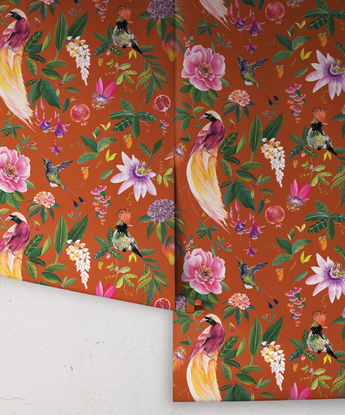 Gardenia Wallpaper • Mandarin • Rolls