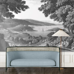 English Landscape Mural • Black & White • Insitu