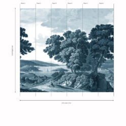 English Landscape Mural • Indigo • Panels
