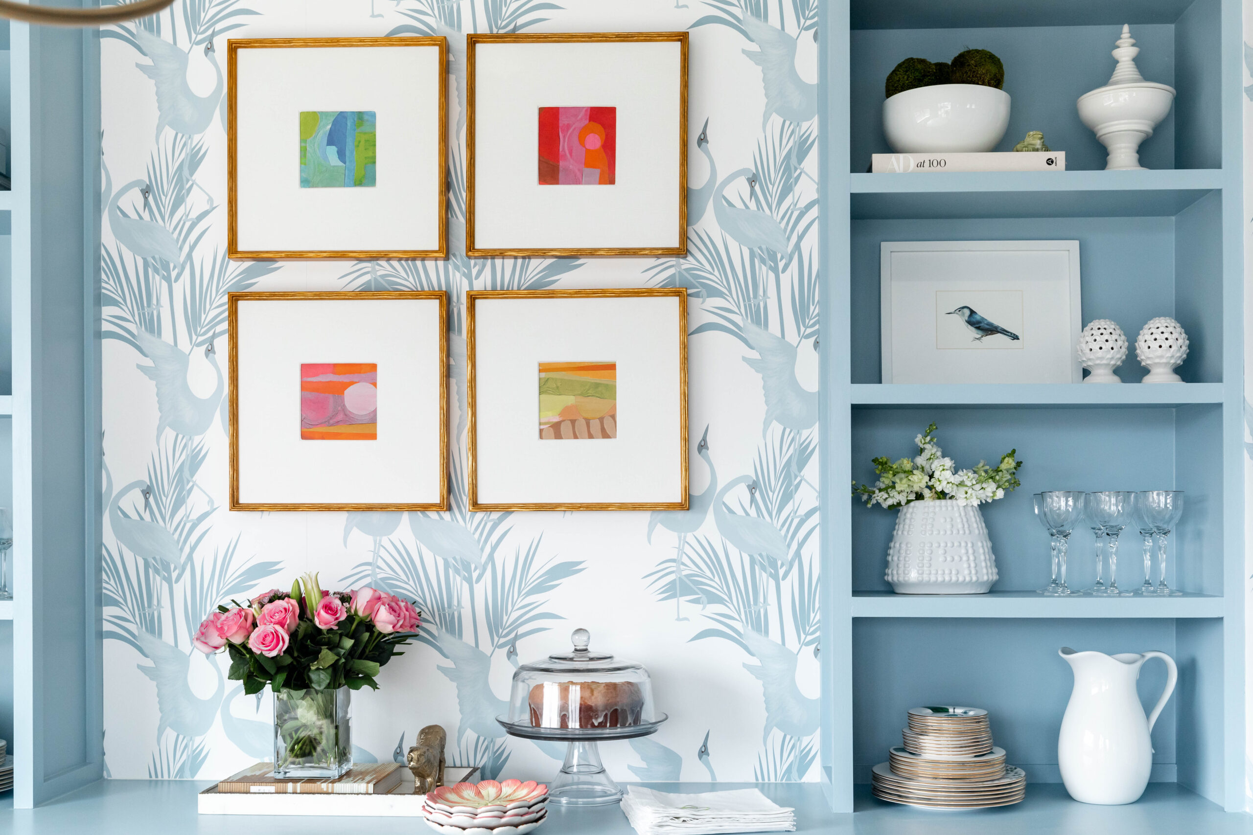 Dancing Brolgas • Powder Blue • Jana Donohoe • Breakfast Nook