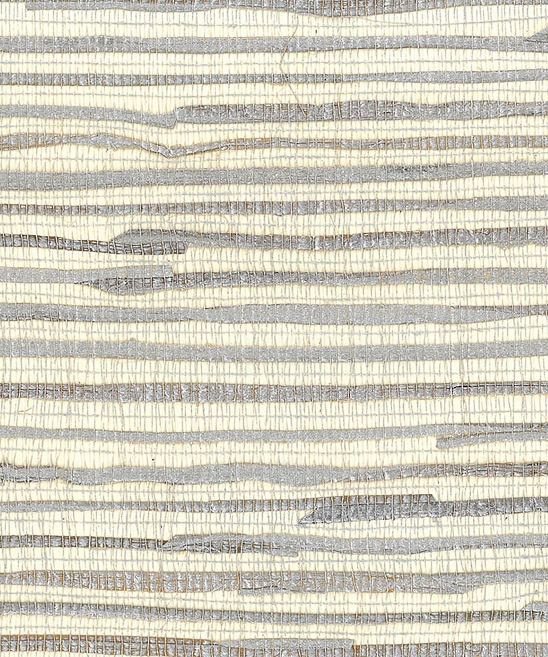 Metallic Java Grass Grasscloth Wallpaper - Silver