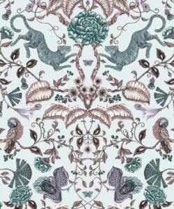Playful Tiger Wallpaper • Ice • Swatch