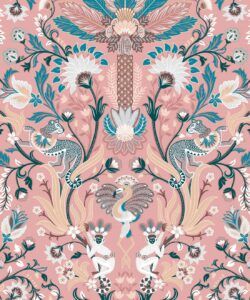 Jungle Symphony Wallpaper • Coral • Swatch