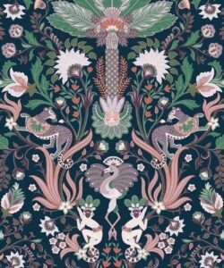 Jungle Symphony Wallpaper • Midnight Blue • Swatch