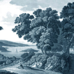 English Landscape Mural • Indigo • Swatch
