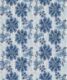 French Floral Wallpaper • Indigo Ivory Stripe • Swatch
