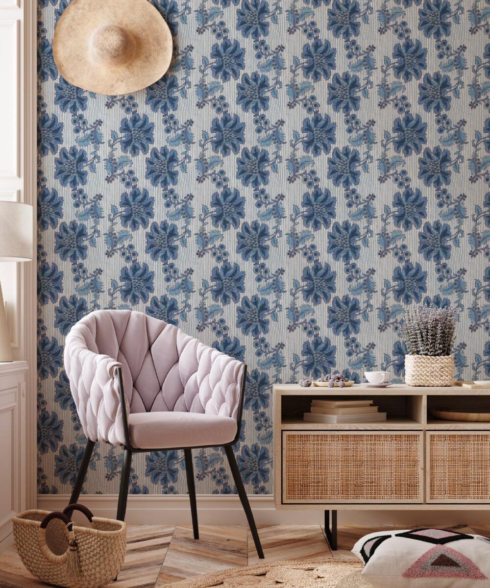 French Floral Wallpaper • Vintage Flowers • Milton & King USA