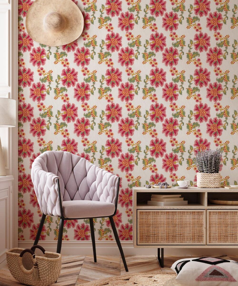 French Floral Wallpaper • Vintage Flowers • Milton & King USA