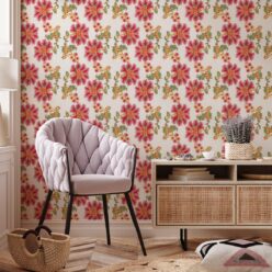 French Floral Wallpaper • Multi Ivory • Insitu