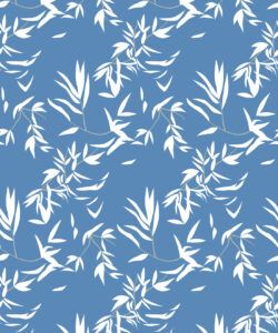 Bamboo Leaves Wallpaper • Classic Blue • Swatch