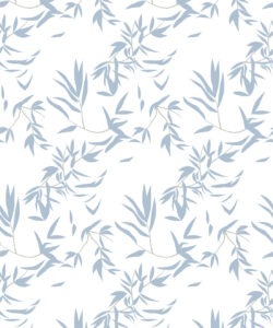 Bamboo Leaves Wallpaper • Dusty Blue • Swatch