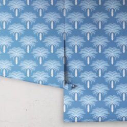 Desert Palm Wallpaper • Classic Blue • Rolls