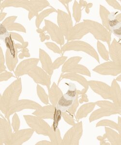Pheasant Wallpaper • Honey Peach • Swatch