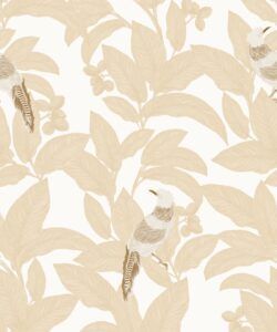 Pheasant Wallpaper • Honey Peach • Swatch