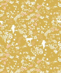 Vintage Floral Wallpaper • Antique Moss • Swatch