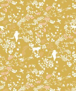 Vintage Floral Wallpaper • Antique Moss • Swatch