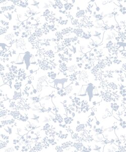 Vintage Floral Wallpaper • Dusty Blue • Swatch