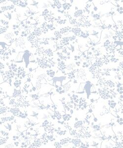 Vintage Floral Wallpaper • Dusty Blue • Swatch