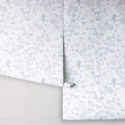 Vintage Floral Wallpaper • Dusty Blue • Rolls