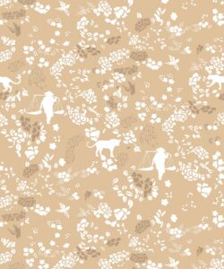 Vintage Floral Wallpaper • Honey Peach • Swatch