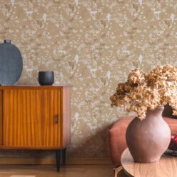 Vintage Floral Wallpaper • Honey Peach • Insitu