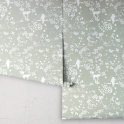 Vintage Floral Wallpaper • Seafoam • Rolls