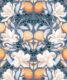 Lemons & Magnolia Wallpaper • Blue Denim • Swatch