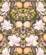 Lemons & Magnolia Wallpaper • Juniper & Dusty Pink • Swatch